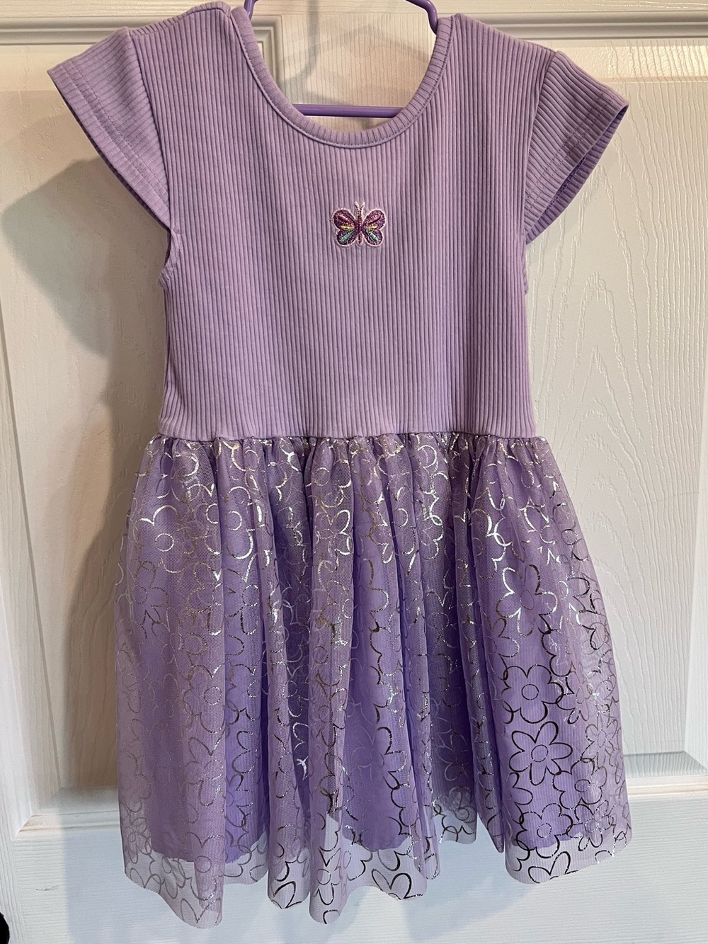 Old Navy Lavender Ribbed Butterfly Tulle Dress